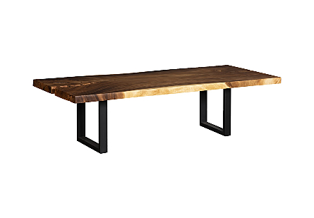 Origins Dining Table Straight Edge, Natural, Satin Black Legs