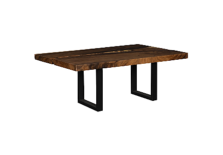 Origins Dining Table Live Edge, Natural, Satin Black Legs