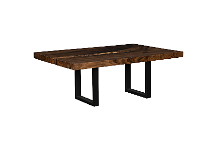 Origins Dining Table Live Edge, Natural, Satin Black Legs