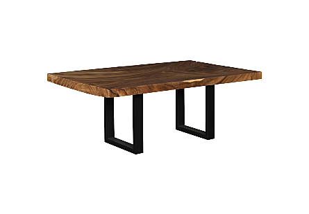 Origins Dining Table Live Edge, Natural, Satin Black Legs