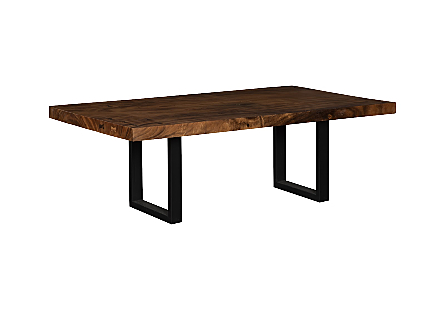 Origins Dining Table Live Edge, Natural, Satin Black Legs