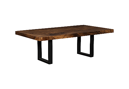 Origins Dining Table Straight Edge, Natural, Satin Black Legs