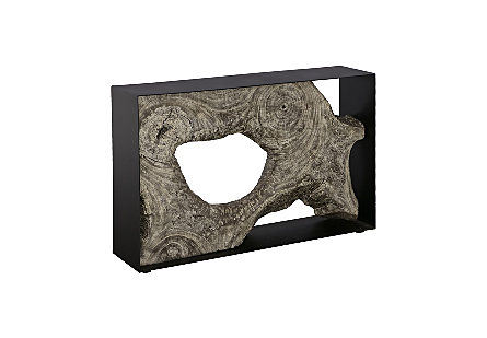 Framed Console Table Gray Stone