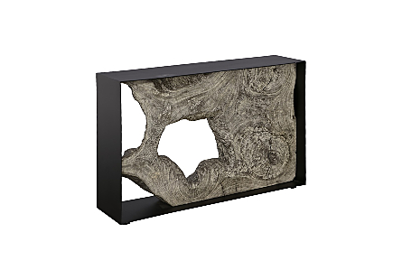 Framed Console Table Gray Stone