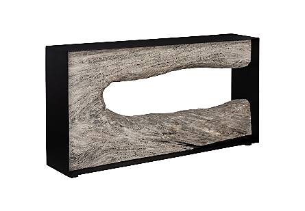 Framed Console Table Gray Stone