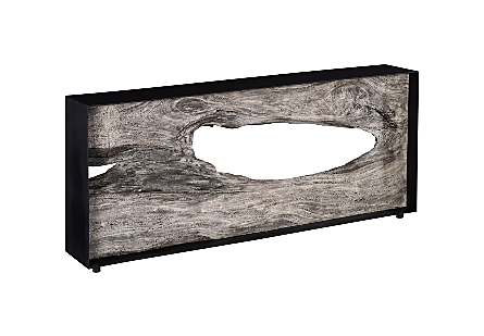 Framed Console Table Gray Stone