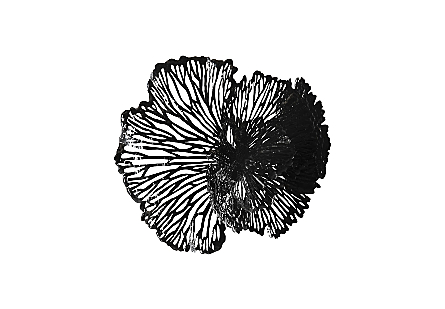 Flower Wall Art, Medium, Black, Metal