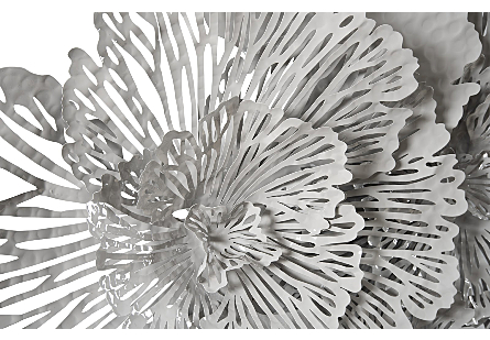 Flower Wall Art, Large, Gray, Metal