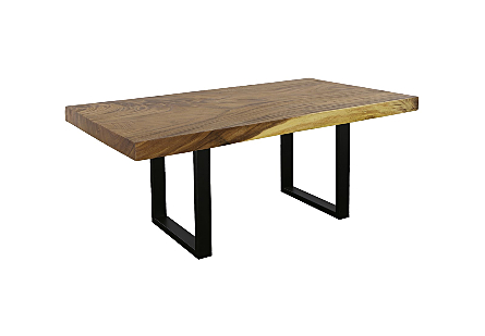 Origins Dining Table Straight Edge, Natural, Satin Black Legs