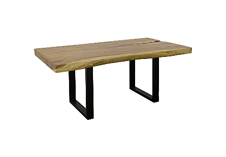 Origins Dining Table Straight Edge, Natural, Satin Black Legs