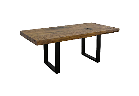 Origins Dining Table Straight Edge, Natural, Satin Black Legs