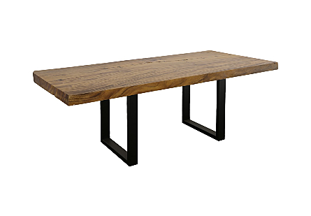 Origins Dining Table Straight Edge, Natural, Satin Black Legs