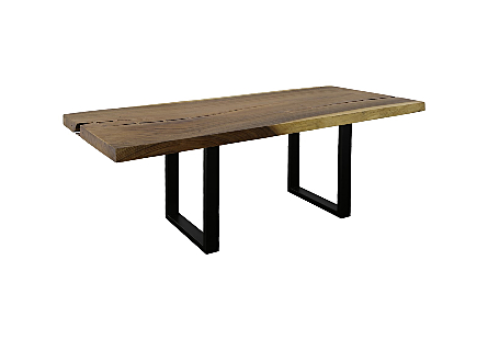 Origins Dining Table Straight Edge, Natural, Satin Black Legs