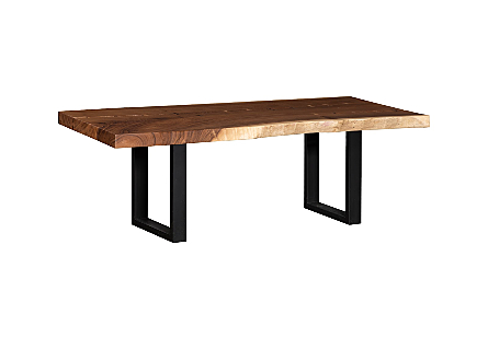 Origins Dining Table Natural, Straight Edge, Satin Black Legs