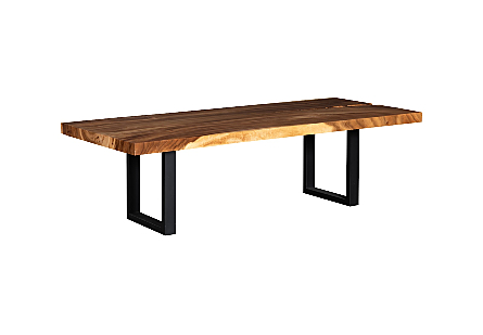 Origins Dining Table Straight Edge, Natural, Satin Black Legs