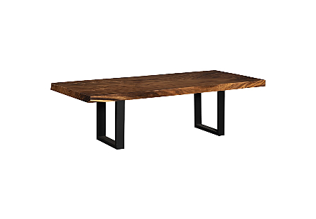 Origins Dining Table Straight Edge, Natural, Satin Black Legs