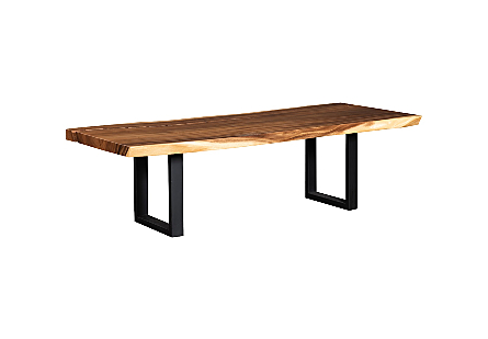 Origins Dining Table Live Edge, Natural, Satin Black Legs