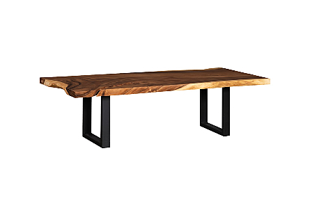 Origins Dining Table Straight Edge, Natural, Satin Black Legs