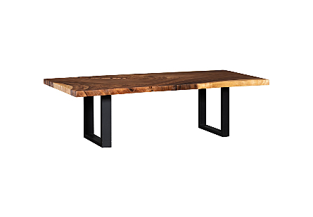 Origins Dining Table Natural, Straight Edge, Satin Black Legs