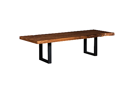 Origins Dining Table Straight Edge, Natural, Satin Black Legs