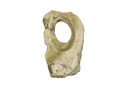 Stone Sculpture Single Hole, Polished Brown