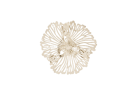 Flower Wall Art Extra Small, Ivory, Metal