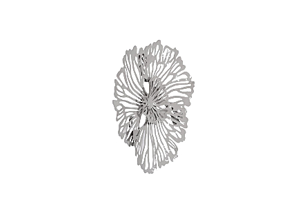 Flower Wall Art Extra Small, Gray, Metal