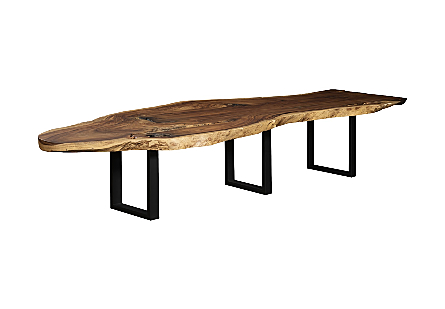 Origins Dining Table Live Edge, Natural, Satin Black Legs