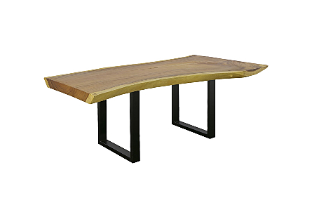 Origins Dining Table Live Edge, Natural, Satin Black Legs