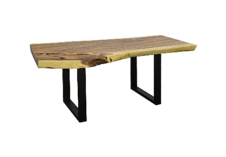 Origins Dining Table Live Edge, Natural, Satin Black Legs