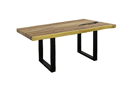 Origins Dining Table Live Edge, Natural, Satin Black Legs