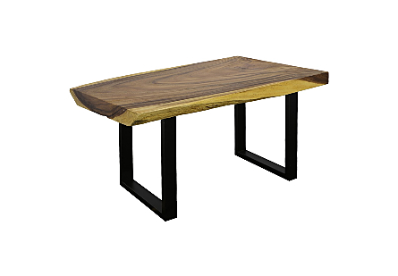 Origins Dining Table Live Edge, Natural, Satin Black Legs