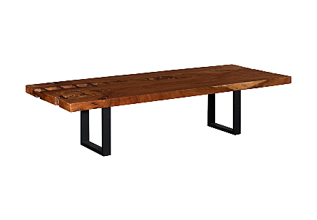 Origins Dining Table Straight Edge, Natural, Satin Black Legs