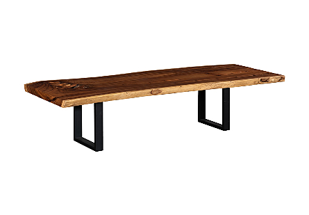 Origins Dining Table Live Edge, Natural, Satin Black Legs