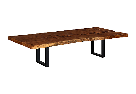 Origins Dining Table Live Edge, Natural, Satin Black Legs