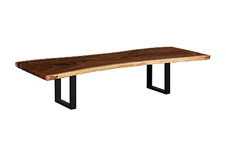 Origins Dining Table Live Edge, Natural, Satin Black Legs