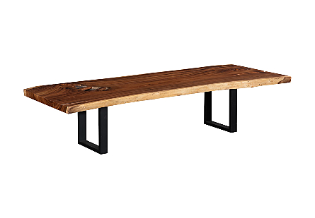 Origins Dining Table Straight Edge, Natural, Satin Black Legs