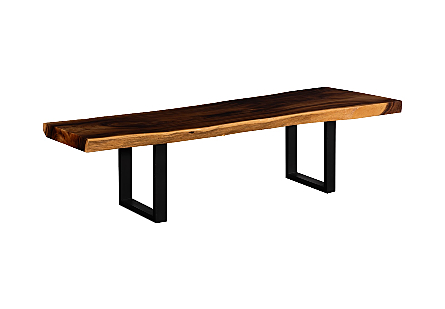 Origins Dining Table Live Edge, Natural, Satin Black Legs