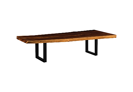 Origins Dining Table Live Edge, Natural, Satin Black Legs