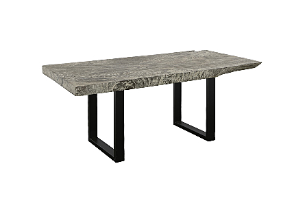 Origins Dining Table Straight Edge, Natural, Satin Black Legs