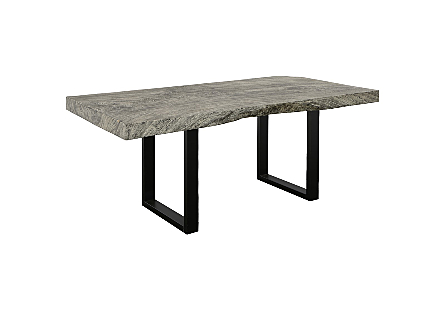 Origins Dining Table Straight Edge, Natural, Satin Black Legs