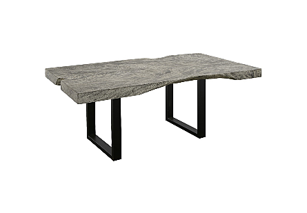 Origins Dining Table Straight Edge, Natural, Satin Black Legs