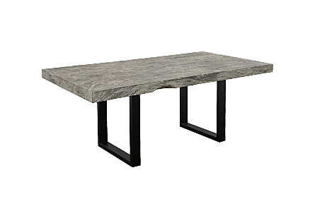 Origins Dining Table Straight Edge, Natural, Satin Black Legs