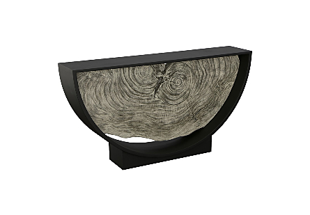 Framed Arc Console Table Gray Stone