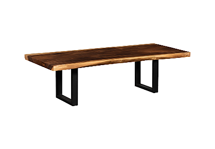 Origins Dining Table Straight Edge, Natural, Satin Black Legs