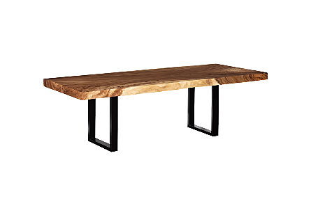 Origins Dining Table Straight Edge, Natural, Satin Black Legs