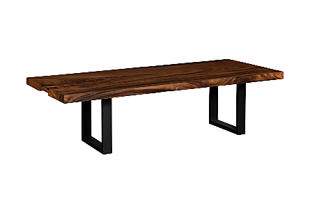 Origins Dining Table, Straight Edge Natural, Satin Black Legs