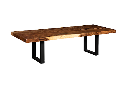 Origins Dining Table  Natural, Black satin legs 