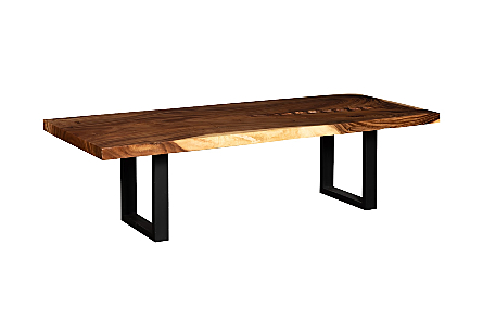 Origins Dining Table  Natural, black satin legs 