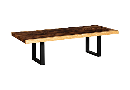 Origins Dining Table Natural, Black Satin Legs 